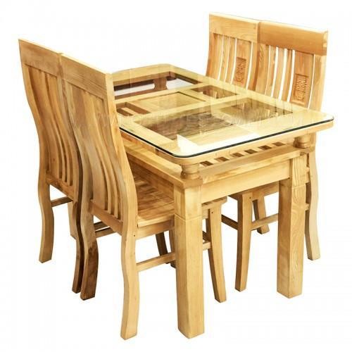 Bộ bàn ăn 4 ghế gỗ sồi nga BASN07
