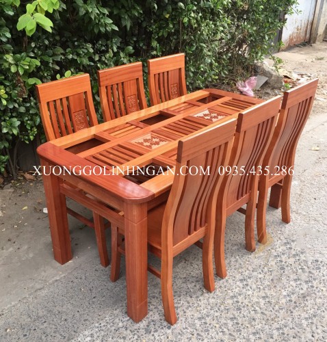 Bộ bàn ăn 6 ghế gỗ sồi nga BASN10