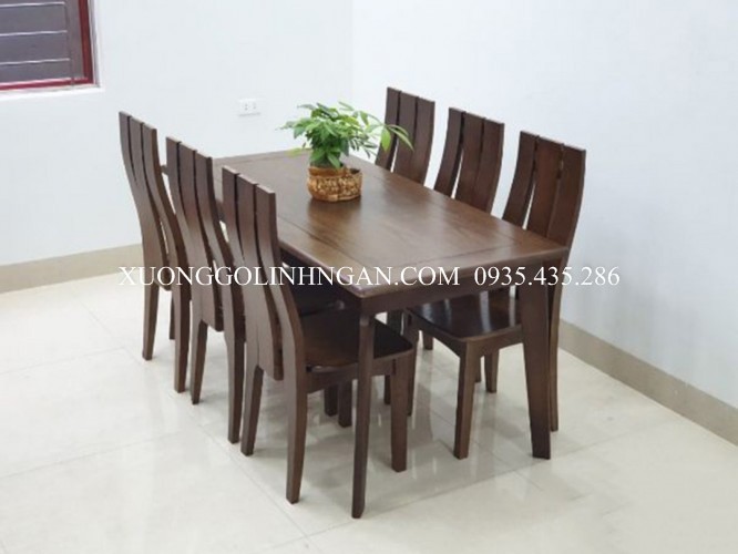 Bộ bàn ăn 6 ghế gỗ sồi nga BASN20