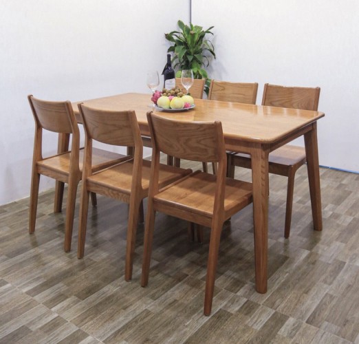 Bộ bàn ăn 6 ghế gỗ sồi nga BASN31