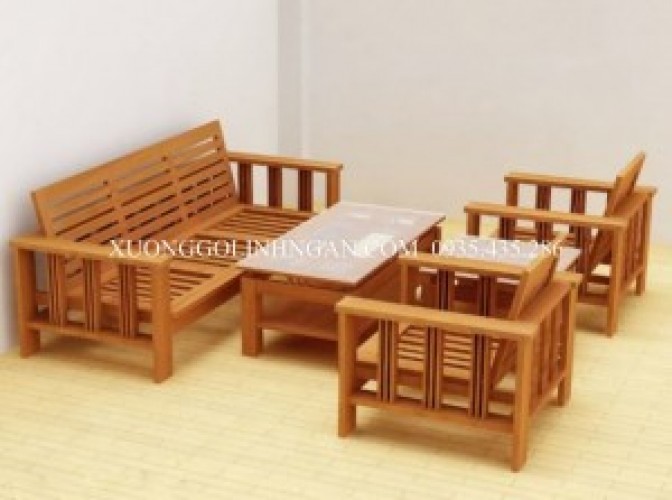 Bộ bàn ghế 4 món gỗ sồi nga BGSN08