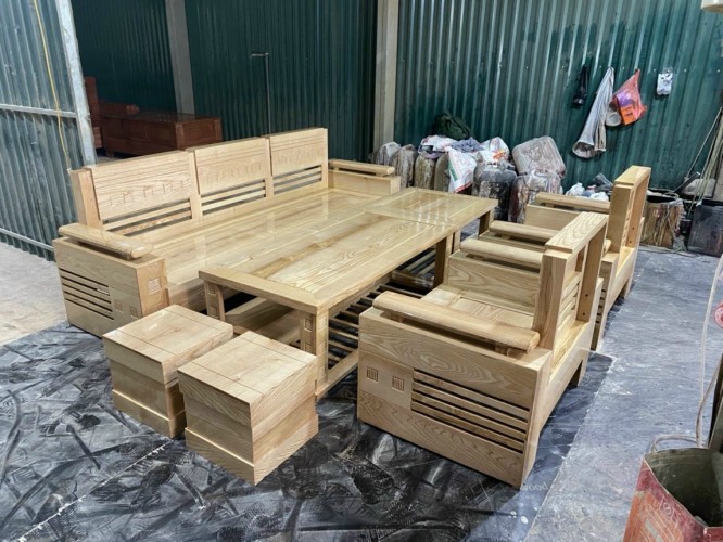 Bộ bàn ghế đối gỗ sồi nga BGSN44