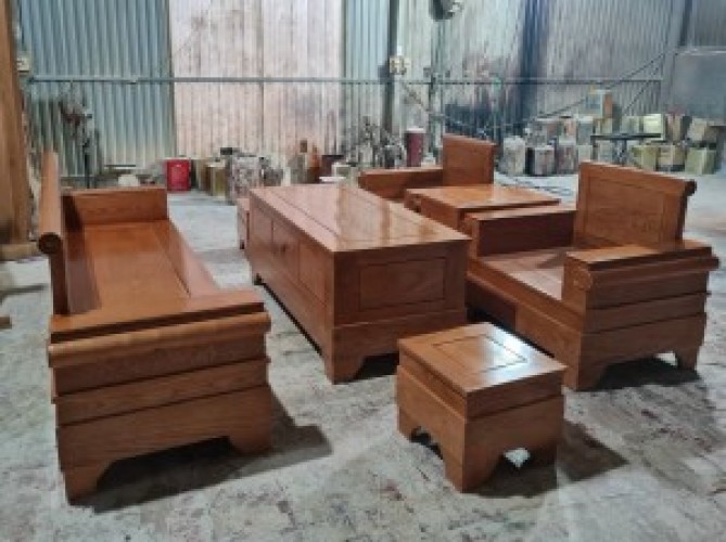 Bộ bàn ghế đối hiện đại gỗ sồi nga BGSN39