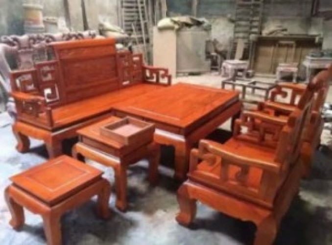 Bộ bàn ghế sơn thủy gỗ hương BGH30