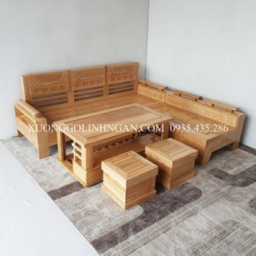 Bộ sofa góc 2m00 gỗ sồi nga SFSN03
