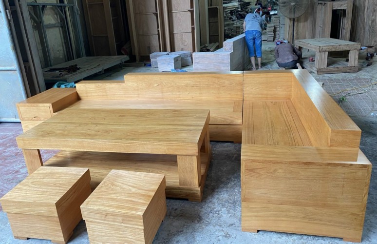 Bộ sofa góc hiện đại gỗ đinh hương SFĐH36