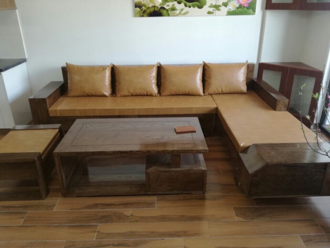 Bộ sofa góc hiện đại gỗ sồi nga SFSN24