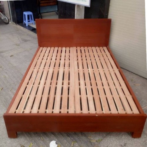 Giường 1m20 gỗ xoan đào lá  GSV04