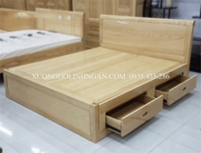 Giường 1m60 gỗ sồi Nga GNSN02
