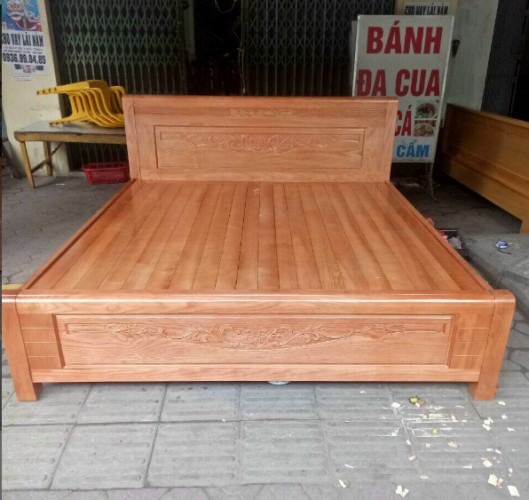 Giường ngủ 1m80 gỗ xoan đào GSV02