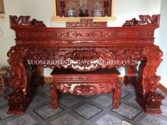Sập thờ 2m07 tứ linh gỗ hương STH13