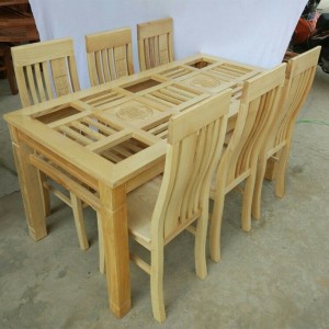 Bàn ăn 6 ghế gỗ sồi nga BASN65