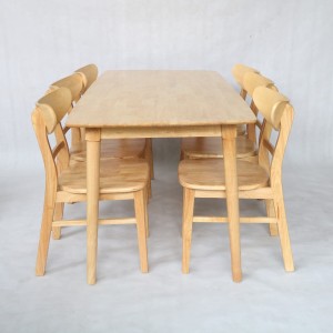 Bộ bàn ăn 6 ghế gỗ cao su BACS24
