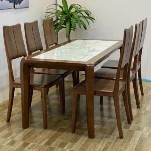 Bộ bàn ăn 6 ghế gỗ sồi nga BASN61