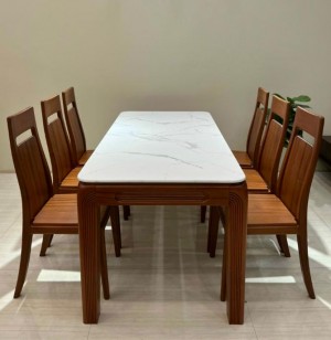 Bộ bàn ăn 6 ghế gỗ sồi nga BASN68