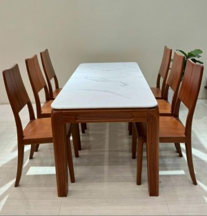 Bộ bàn ăn 6 ghế gỗ sồi nga BASN69