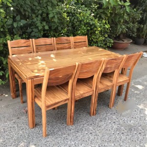 Bộ bàn ăn 8 ghế gỗ hương xám BAHX03