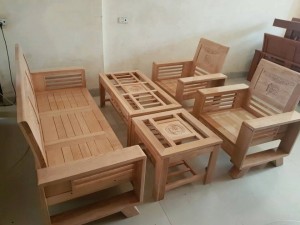 Bộ bàn ghế phúc lộc thọ gỗ sồi nga BGSN26