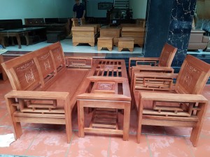 Bộ bàn ghế phúc lộc thọ gỗ xoan đào BGXĐ23