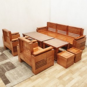 Bộ bàn ghế trứng đối gỗi sồi nga BGSN32