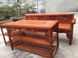 Bộ bàn ghế trường kỷ 1m97 gỗ hương GTK01