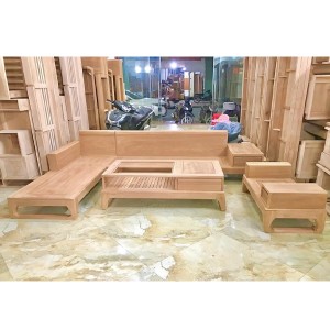 Bộ sofa chân cong góc gỗ sồi nga SFSN52
