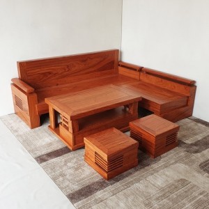 Bộ sofa góc chữ L gỗ sồi nga SFSN60