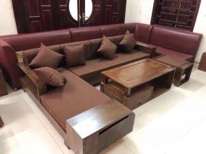 Bộ sofa góc tay to gỗ sồi nga SFSN21