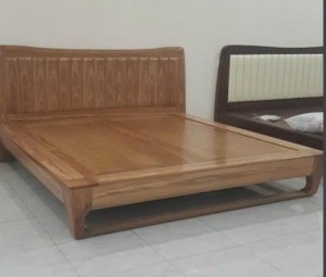 Giường chân cong 1m80 gỗ hương xám GNHX49