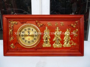 Trang đồng hồ dát vàng gỗ hương TGH11