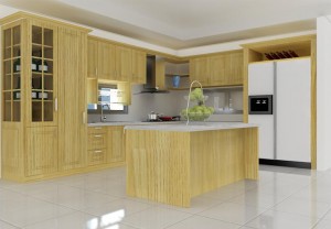 Tủ bếp gỗ sồi nga TB14